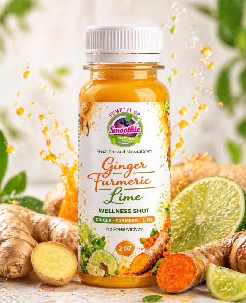 Ginger Turmeric Lime Wellness Shot - 2 oz
