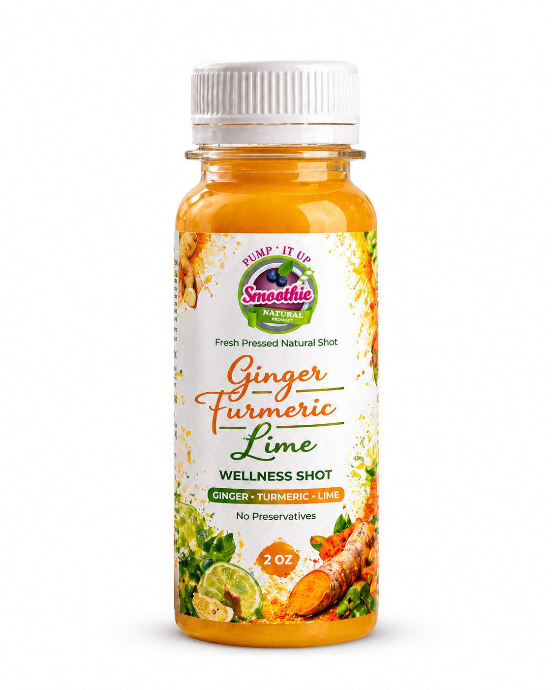 Ginger Turmeric Lime Wellness Shot - 2 oz