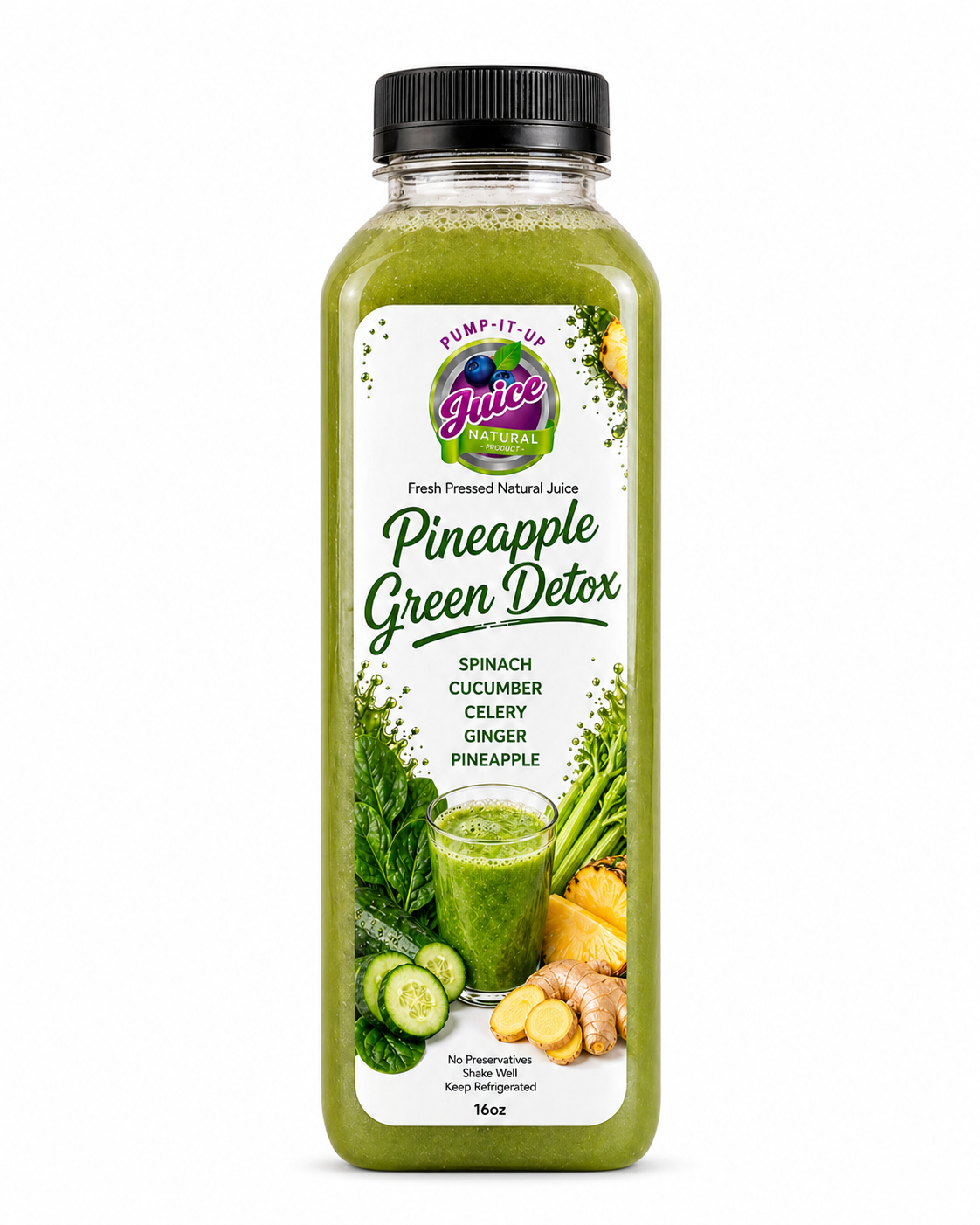 Pineapple Green Detox - 16 oz